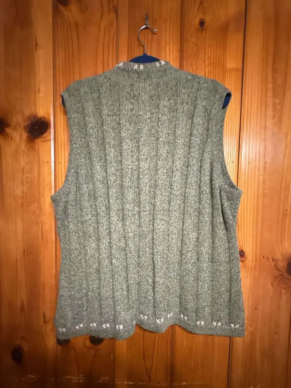 Woolrich Full Zip Sweater Vest Size 2XL Olive Heather Knit Wool Blend